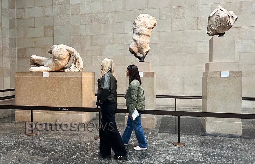 Στην ειδική αίθουσα του Βρετανικού Μουσείου όπου φιλοξενούνται τα Γλυπτά του Παρθενώνα (φωτ.: Γεωργία Βορύλλα)