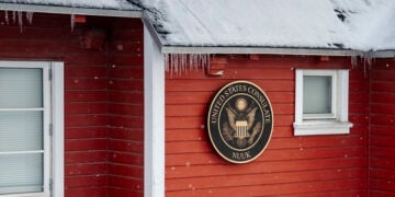 Το προξενείο των ΗΠΑ στην πρωτεύουσα της Γροιλανδίας, Νουούκ (φωτ.: EPA / Mads Claus Rasmussen / Denmark Out)