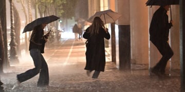 Σφοδρή βροχόπτωση στο κέντρο της Αθήνας, από την κακοκαιρία Byron. Πέμπτη 4 Δεκεμβρίου 2025 (φωτ.: EUROKINISSI / Μιχάλης Καραγιάννης)