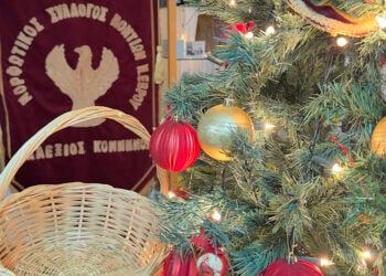 Το καλαθόπον, που περιμένει τις προσφορές για τις οικογένειες που έχουν ανάγκη (φωτ.: Facebook / Despina Kotakidou)