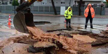 Πλημμύρες στην περιοχή της Μάνδρας από την κακοκαιρία Byron, Παρασκευή 5 Δεκεμβρίου 2025 (φωτ.: EUROKINISSI / Τατιάνα Μπόλαρη)