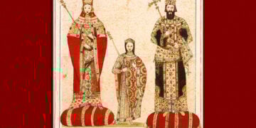 Ο Μιχαήλ Η' Παλαιολόγος και η Θεοδώρα, με τον γιο τους Κωνσταντίνο. Έργο άγνωστου Βυζαντινού καλλιτέχνη (πηγή: brill.com / commons.wikimedia.org)