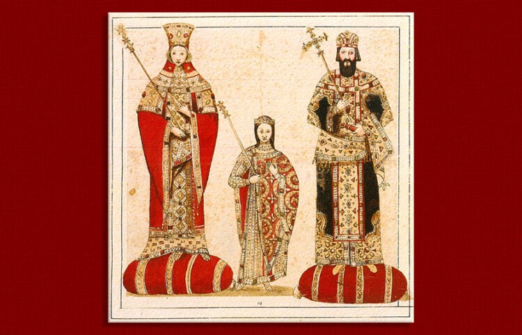 Ο Μιχαήλ Η' Παλαιολόγος και η Θεοδώρα, με τον γιο τους Κωνσταντίνο. Έργο άγνωστου Βυζαντινού καλλιτέχνη (πηγή: brill.com / commons.wikimedia.org)