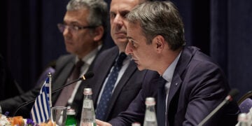 Ο Πρωθυπουργός Κυριάκος Μητσοτάκης στην Τριμερή Σύνοδο Κορυφής Ελλάδας-Κύπρου-Ισραήλ (φωτ.: Δημήτρης Παπαμήτσος / Γραφείο Τύπου Πρωθυπουργού / EUROKINISSI)