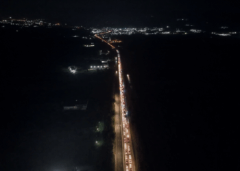 Μποτιλιάρισμα στην Αθηνών-Λαμίας στο Σχηματάρι (πηγή: Glomex)