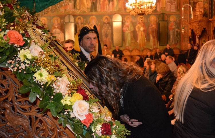 Η εικόνα της Παναγίας Σουμελά στον Άγιο Ελευθέριο Πατησίων (φωτ.: Facebook / Κωνσταντίνος Σεβαστιάδης)