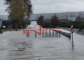 Στην επαρχιακή οδό Κατερίνης – Δίου, στο ύψος της διασταύρωσης που οδηγεί προς το κλειστό Γυμναστήριο του Αγίου Σπυρίδωνα, η ορμή των νερών ήταν τόσο δυνατή, που προκάλεσε ζημιές ακόμη και σε αντιπλημμυρικές υποδομές (φωτ.: odelalis.gr)