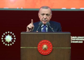 Ο Ρετζέπ Ταγίπ Ερντογάν στη διάρκεια ομιλίας του στην Άγκυρα (φωτ.: Χ/Recep Tayyip Erdoğan)