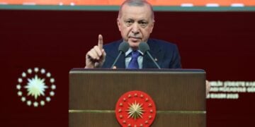 Ο Ρετζέπ Ταγίπ Ερντογάν στη διάρκεια ομιλίας του στην Άγκυρα (φωτ.: Χ/Recep Tayyip Erdoğan)