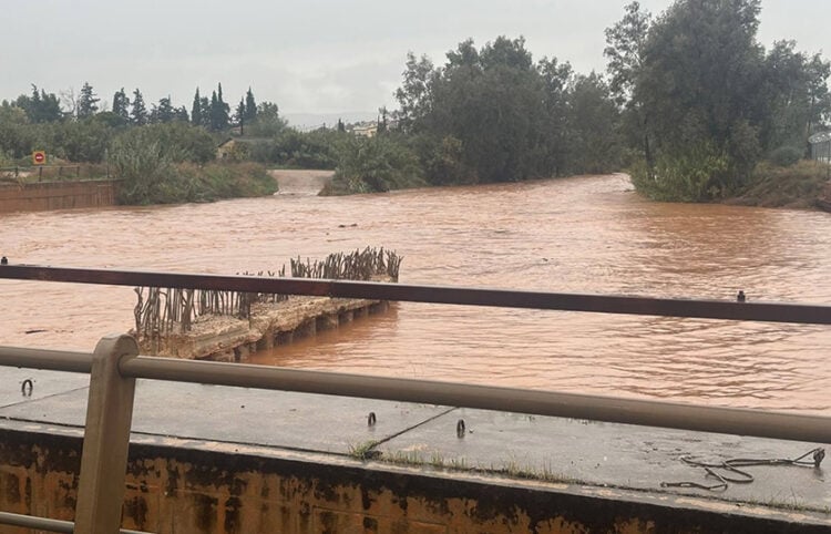 Ο Σαρανταπόταμος στην Ελευσίνα, Παρασκευή 5 Δεκεμβρίου 2025 (φωτ.: Facebook / Maria Tsolaki)