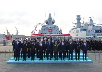 Στα ναυπηγεία της Κωνσταντινούπολης, τελετή παράδοσης ενός υποβρυχίου. Σάββατο 20 Δεκεμβρίου 2025 (φωτ.:  Χ / Presidency of the Republic of Türkiye)