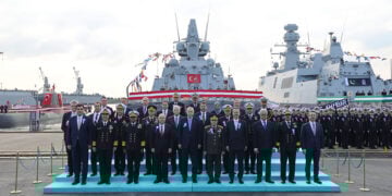 Στα ναυπηγεία της Κωνσταντινούπολης, τελετή παράδοσης ενός υποβρυχίου. Σάββατο 20 Δεκεμβρίου 2025 (φωτ.:  Χ / Presidency of the Republic of Türkiye)