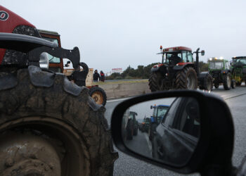 Από το μπλόκο των αγροτών στο τελωνείο του Προμαχώνα (φωτ.: ΜΟΤΙΟΝΤΕΑΜ / Βασίλης Βερβερίδης)