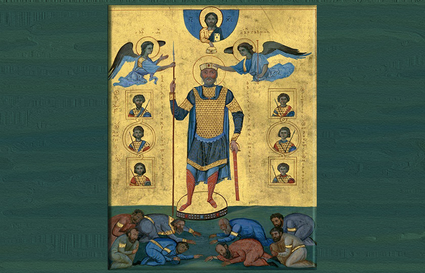 Αποκατεστημένο αντίγραφο μικρογραφίας από χειρόγραφο ψαλτήρι του 11ου αι. (πηγή: Wikipedia)