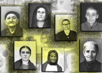 Επτά γυναίκες, επτά ιστορίες, μια ματιά στη Γενοκτονία των Ποντίων. Τα πρόσωπα που εικονίζονται είναι στον πυρήνα της αφήγησης της Θεοδώρας Ιωαννίδου (εικ.: Γεωργία Βορύλλα)