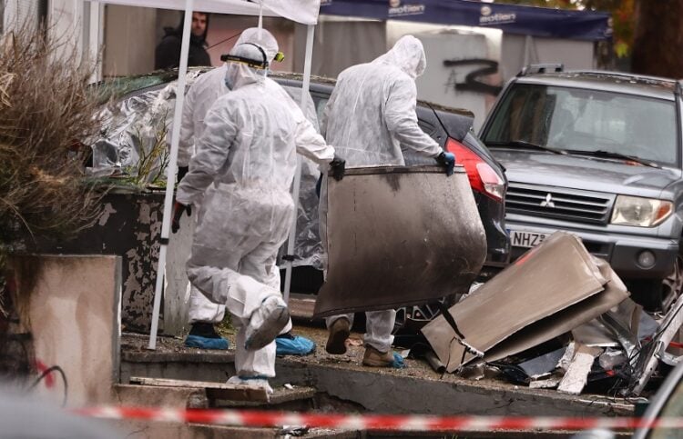 Έκρηξη σε κατάστημα τράπεζας στον Εύοσμο στη Θεσσαλονίκη. Πέμπτη 25 Δεκεμβρίου 2025 (φωτ.: EUROKINISSI / Ραφαήλ Γεωργιάδης)