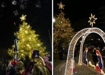 Το δέντρο και ο χριστουγεννιάτικος στολισμός στο δήμο Κορδελιού-Ευόσμου (φωτ.: Δήμος Κορδελιού-Ευόσμου)