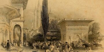 Εικόνα από την Κωνσταντινούπολη επί Οθωμανικής Αυτοκρατορίας (πηγή: Ίδρυμα Αικατερίνης Λασκαρίδη/ Travelogues/ WALSH, Robert/ALLOM, Thomas. Constantinople and the Scenery of the Seven Churches of Asia Minor illustrated. In a Series of Drawings from Nature by Thomas Allom. With an historical account of Constantinople, and descriptions of the plates, by the Rev. Robert Walsh..., Λονδίνο/Παρίσι, Fisher, Son & Co. [1836-38])