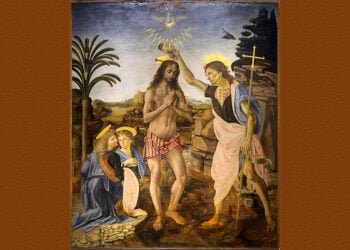 Η βάπτιση του Ιησού σε έργο των Andrea del Verrocchio και Leonardo da Vinci (πηγή: commons.wikimedia.org)