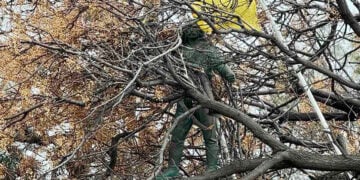 Όρθιος μετά το πέρασμα του ανεμοστρόβιλου από την Αλεξανδρούπολη ο Πόντιος Αγωνιστής. Κυριακή 11 Ιανουαρίου 2026 (φωτ.: Facebook / Despina Kotakidou)