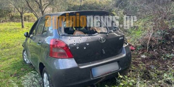 Το αυτοκίνητο του θύματος (φωτ.: agrinionews.gr)