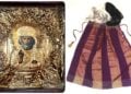 Δύο από τα κειμήλια: εικόνα του Αγίου Νικολάου από τη Λαχαρηνή Ματσούκας και μέρη γυναικείας ποντιακής φορεσιάς (πηγή: ΑΠΕ-ΜΠΕ)