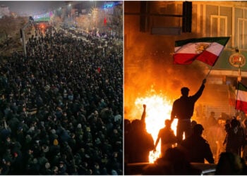 Δύο φωτογραφίες που σύμφωνα με αναφορές στα social media είναι αυθεντικές και από το Ιράν (πηγή: x.com)