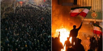 Δύο φωτογραφίες που σύμφωνα με αναφορές στα social media είναι αυθεντικές και από το Ιράν (πηγή: Χ)