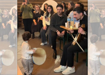 Στιγμιότυπο από το βίντεο με τον μικρό ταουλτζή (πηγή: TikTok / mariasafaridou)