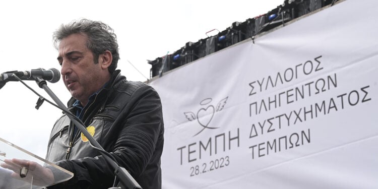 Ο Παύλος Ασλανίδης σε εκδήλωση για τα Τέμπη (φωτ. αρχείου: EUROKINISSI / Τατιάνα Μπόλαρη)