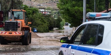 Πλημμύρες στην περιοχή της Νέας Περάμου από την κακοκαιρία Byron, Παρασκευή 5 Δεκεμβρίου 2025 (φωτ.: EUROKINISSI / Τατιάνα Μπόλαρη)