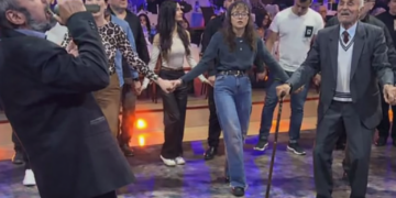 Στιγμιότυπο από το βίντεο από τον ετήσιο χορό του Συλλόγου Ποντίων Έδεσσας, Σάββατο 24 Ιανουαρίου 2026 (πηγή: TikTok / kwnstantinidis_g)