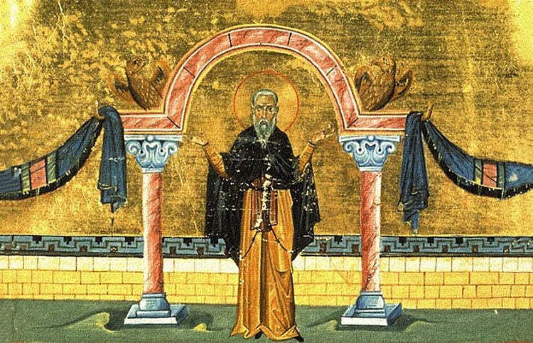 Άγιος Θεοδόσιος ο Κοινοβιάρχης (μικρογραφία στο Μηνολόγιο του Βασιλείου Β' – πηγή: immorfou.org.cy)