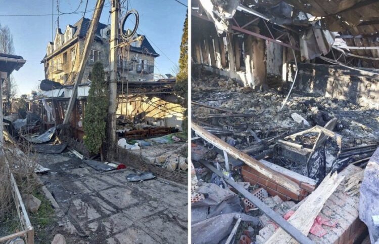 Τα συντρίμμια του εστιατορίου στη Χερσώνα όπου σκοτώθηκαν 27 άνθρωποι (φωτ.: ΕΡΑ/Κυβερνείο Χερσώνας)