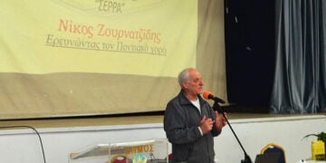 Ο Νίκος Ζουρνατζίδης στην εκδήλωση στο Πνευματικό Κέντρο της Σκύδρας, Δευτέρα 12 Ιανουαρίου 2026 (φωτ.:  Εδεσσαϊκή)
