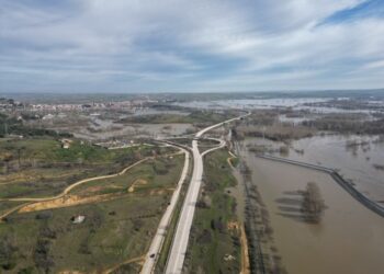 Φωτογραφία τραβηγμένη με drone που εικονίζει πλημμυρισμένη έκταση σε περιοχή του Έβρου, την Τρίτη 24 Φεβρουαρίου 2026 (φωτ.: ΑΠΕ-ΜΠΕ/Δημήτρης Αλεξούδης)