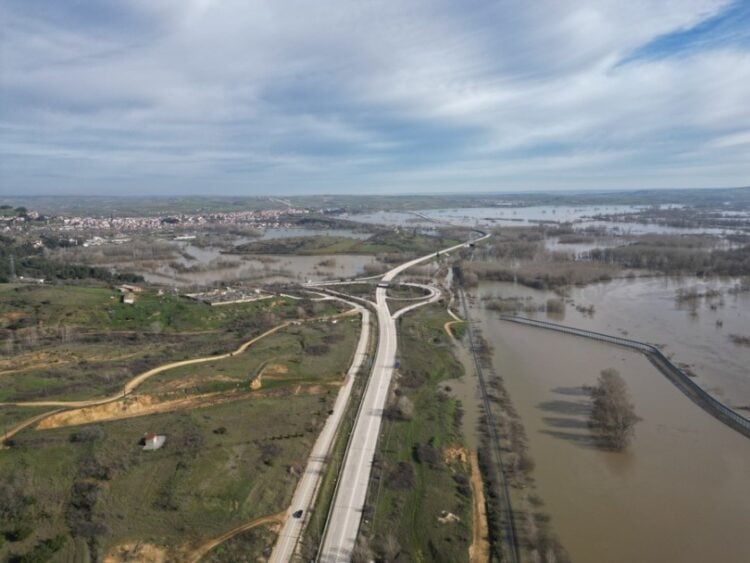 Φωτογραφία τραβηγμένη με drone που εικονίζει πλημμυρισμένη έκταση σε περιοχή του Έβρου, την Τρίτη 24 Φεβρουαρίου 2026 (φωτ.: ΑΠΕ-ΜΠΕ/Δημήτρης Αλεξούδης)