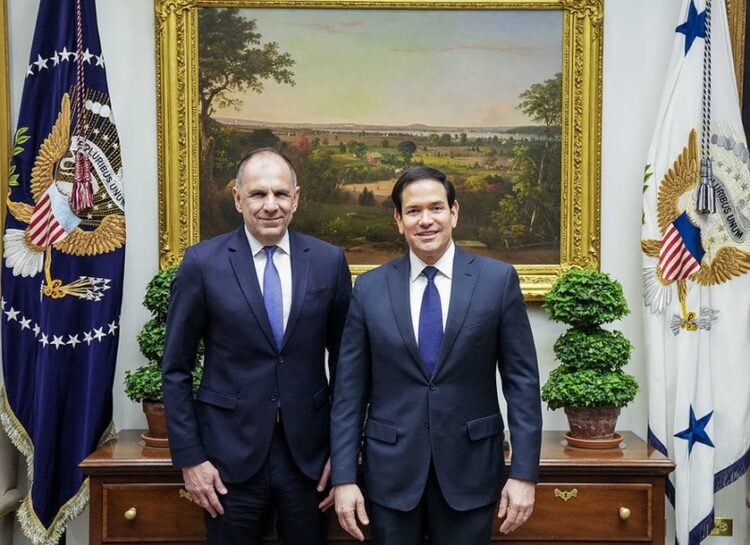 Εικόνα από τη συνάντηση ΥΠΕΞ Γιώργου Γεραπετρίτη με τον ΥΠΕΞ των ΗΠΑ Marco Rubio στον Λευκό Οίκο (φωτ.: U.S. Department of State 
@StateDept)