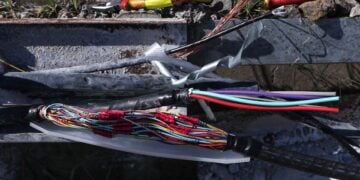 Στιγμιότυπο από το σημείο στη σιδηροδρομική γραμμή Αθήνας-Θεσσαλονίκης στο Πλατύ Ημαθίας, όπου σύμφωνα με την καταγγελία του αναπληρωτή υπουργού Μεταφορών Κωνσταντίνου Κυρανάκη σημειώθηκε δολιοφθορά (φωτ.: EUROKINISSI)