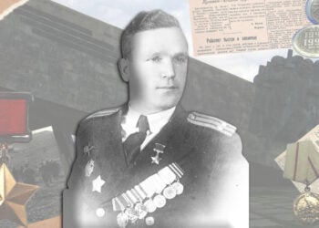 Στο μέσο ο Πόντιος ήρωας Φώτης Κοτάνοφ, με τα μετάλλιά του (εικ.: Γεωργία Βορύλλα)