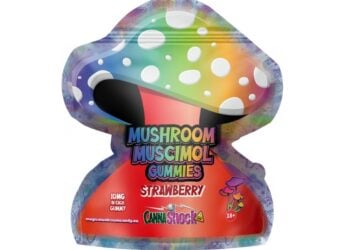 Εικόνα από τη συσκευασία του προϊόντος «Mushroom Muscimol Gummies»