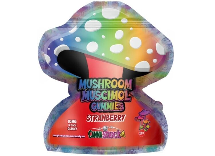 Εικόνα από τη συσκευασία του προϊόντος «Mushroom Muscimol Gummies»