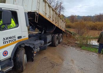 Εργασίες για την αποκατάσταση των ζημιών από το Δήμο Πύργου, Παρασκευή 6 Φεβρουαρίου 2026 (φωτ.: Δήμος Πύργου)