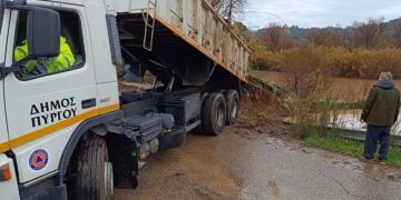 Εργασίες για την αποκατάσταση των ζημιών από το Δήμο Πύργου, Παρασκευή 6 Φεβρουαρίου 2026 (φωτ.: Δήμος Πύργου)