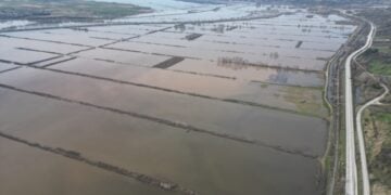 Εκατοντάδες χιλιάδες στρέμματα έχουν πλημμυρίσει στον Έβρο (φωτ.: ΑΠΕ-ΜΠΕ/Δημήτρης Αλεξούδης)