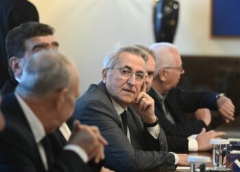 Ο πρόεδρος της ΓΣΕΕ Γιάννης Παναγόπουλος σε παλιότερη επίσκεψη στο Μέγαρο Μαξίμου (φωτ. αρχείου: EUROKINISSI/Τατιάνα Μπόλαρη)