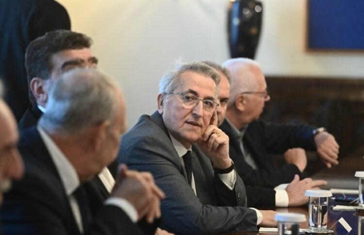 Ο πρόεδρος της ΓΣΕΕ Γιάννης Παναγόπουλος σε παλιότερη επίσκεψη στο Μέγαρο Μαξίμου (φωτ. αρχείου: EUROKINISSI/Τατιάνα Μπόλαρη)