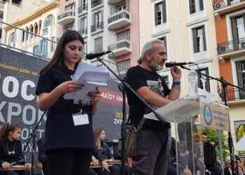 Ο Γιάννης-Βασίλης Γιαϊλαλί μιλά σε παλιότερη συγκέντρωση της ΠΟΕ για την επέτειο της 19ης Μαΐου στο κέντρο της Θεσσαλονίκης (φωτ.: Παμποντιακή Ομοσπονδία Ελλάδος)