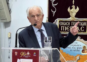 Ο Γιώργος Παρχαρίδης σε παλιότερη επίσκεψή του στην Ένωση Ποντίων Πιερίας (φωτ.: Ένωση Ποντίων Πιερίας)