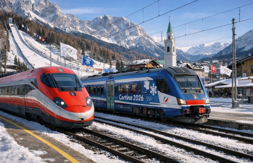 Ιταλικά τρένα ειδικά διακοσμημένα με αφορμή τους Χειμερινούς Ολυμπιακούς Αγώνες (φωτ.: trasporti-italia.com)